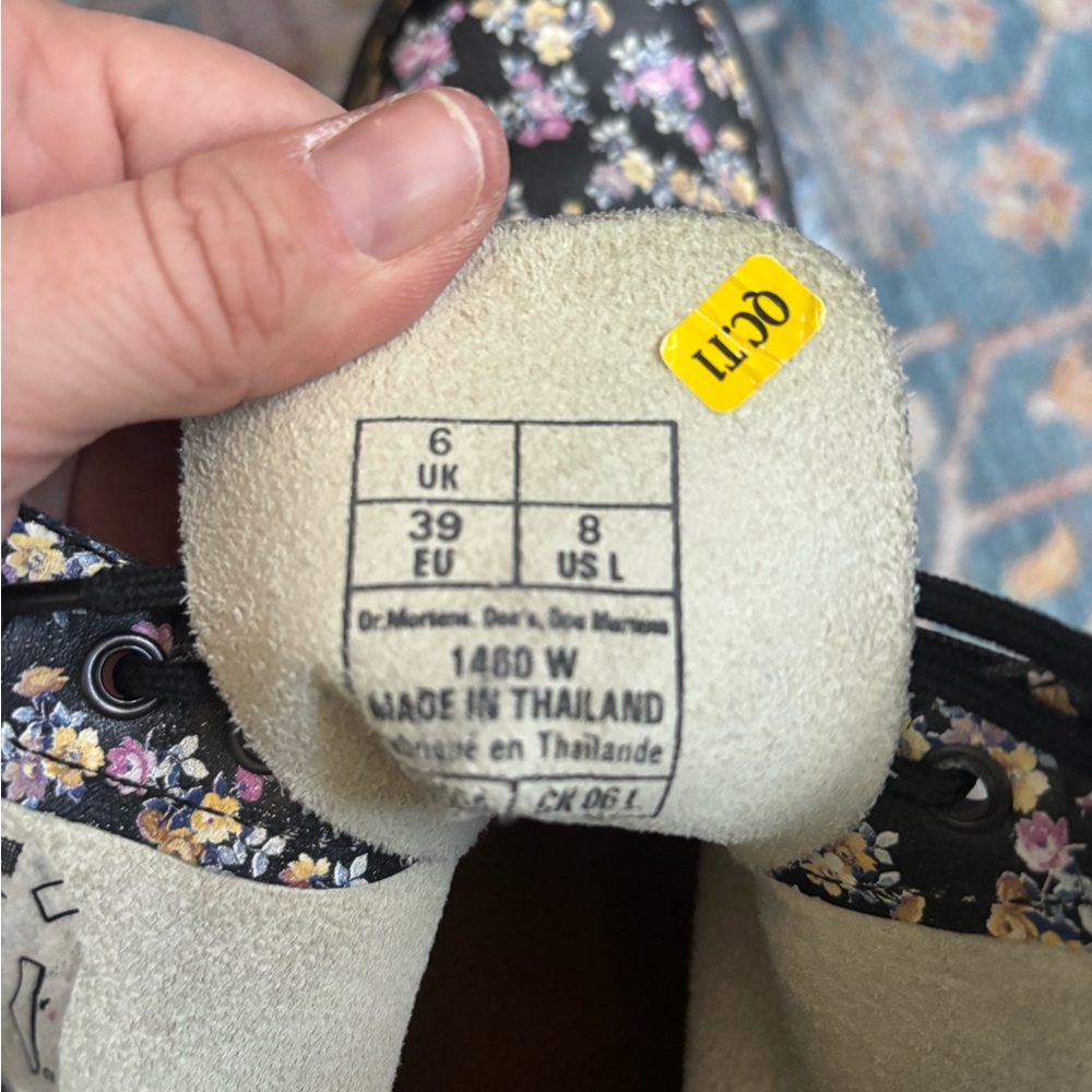 Dr. Martens Black Floral Combat Boots - Picture 5 of 6